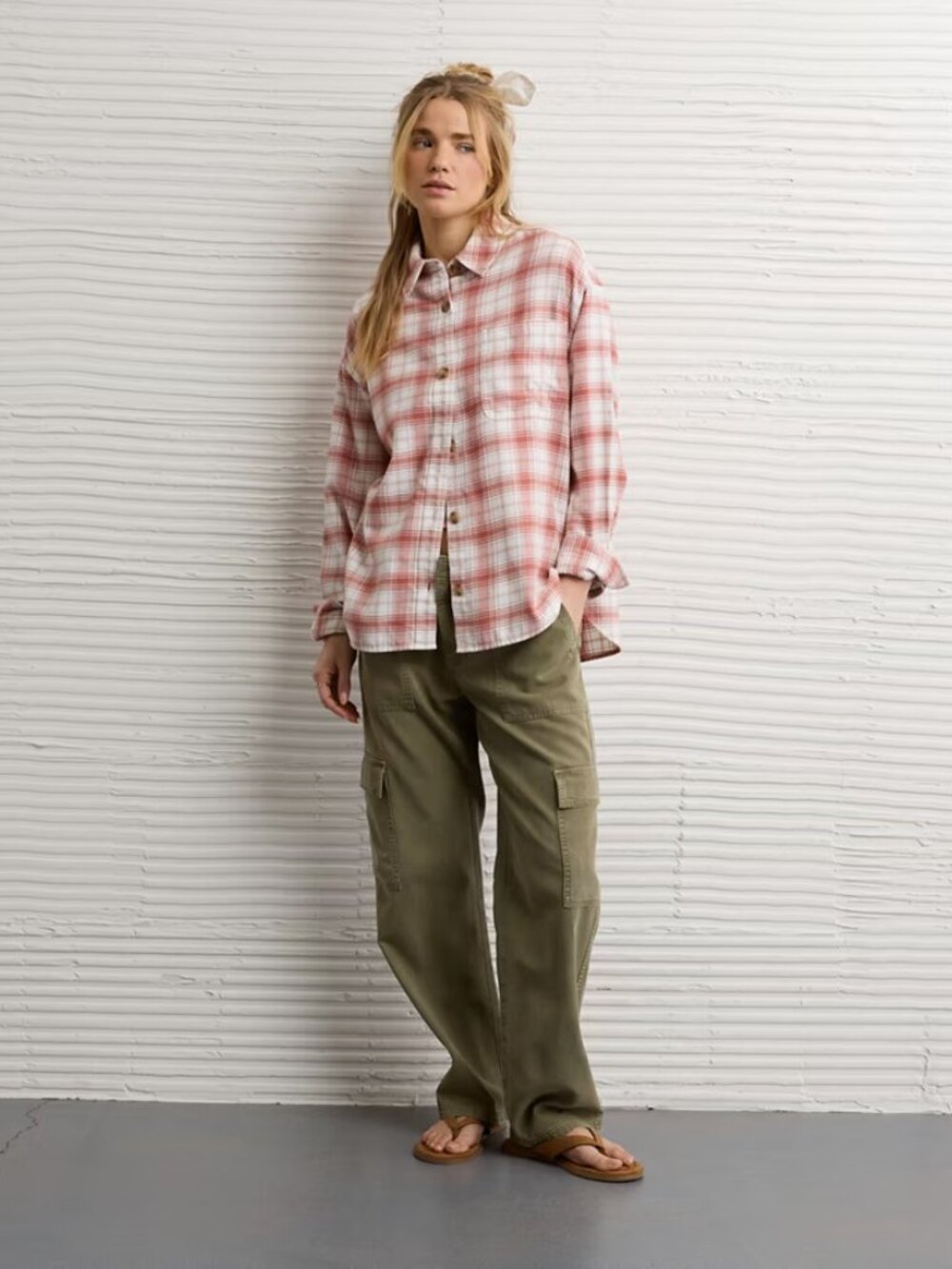 AE Plaid Button-Up Shirt